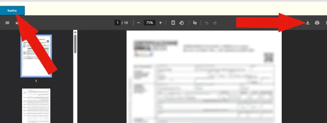 Screenshot del PDF con la certificazione unica INPS da scaricare