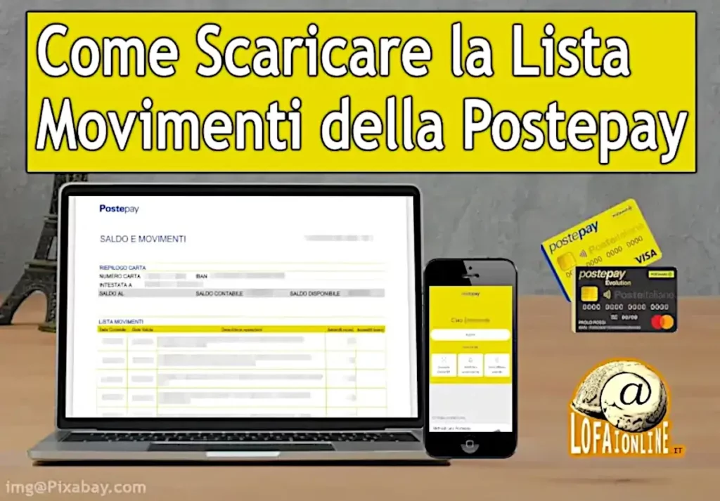 Guida per scaricare la lista movimenti postepay