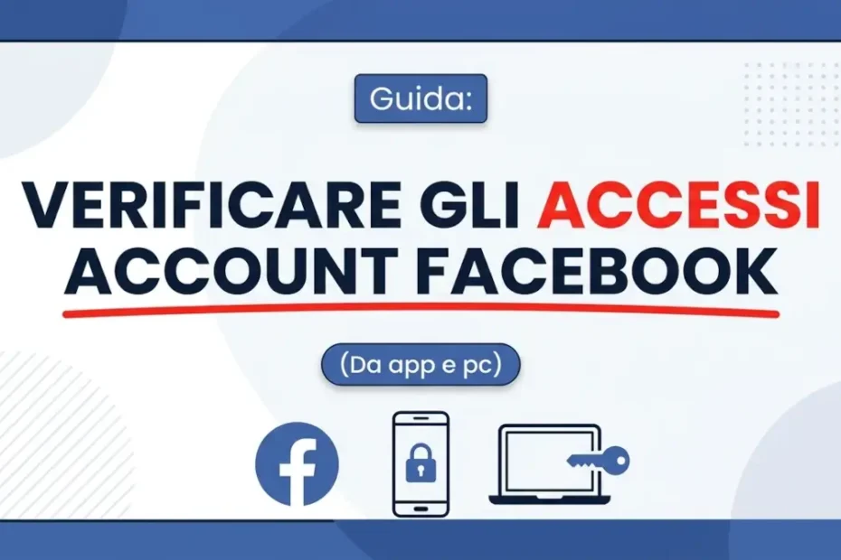 Immagine in evidenza e di copertina della guida che spiega come verificare gli accessi al proprio account Facebook.