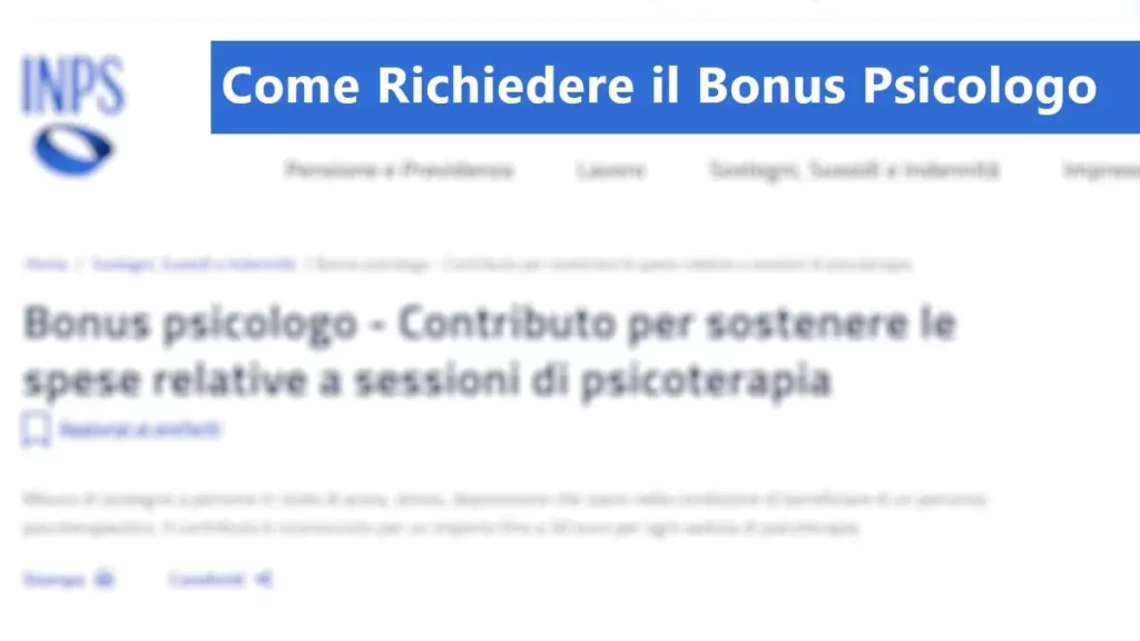 Guida per richiedere il bonus psicologo online