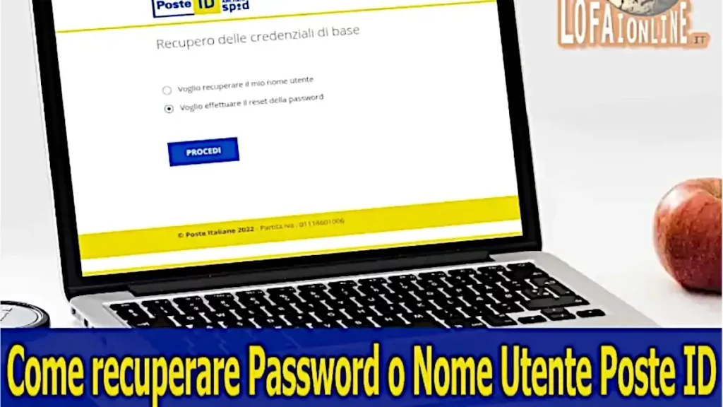Guida per recuperare la password e il nome utente di PosteID