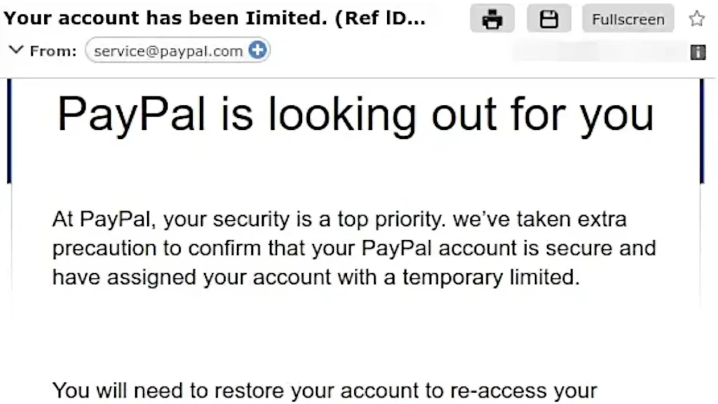 Come riconoscere la truffa email dell'account paypal limitato