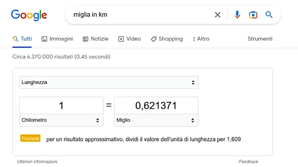 Guida per trasformare miglia in chilometri online gratis