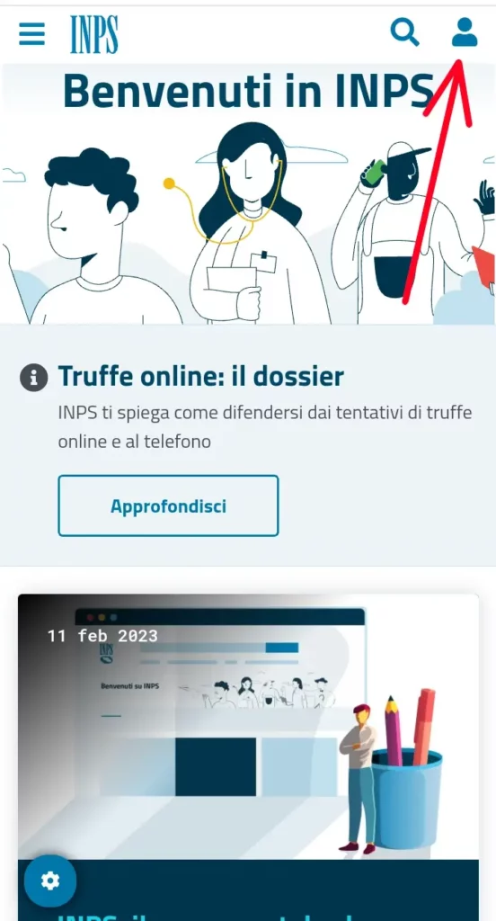 1 da smartphone tramite otp - vai sul sito e clicca simbolo dell'omino