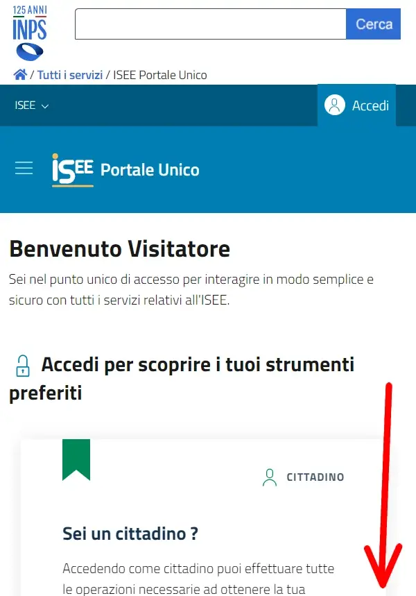 1 scaricare isee dal telefono