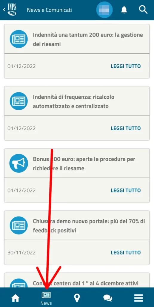 News serve per leggere le ultime notizie e aggiornamenti dall'inps