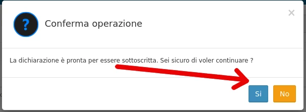 Clicca si per sottoscrivere la dichiarazione e per modificare l'isee