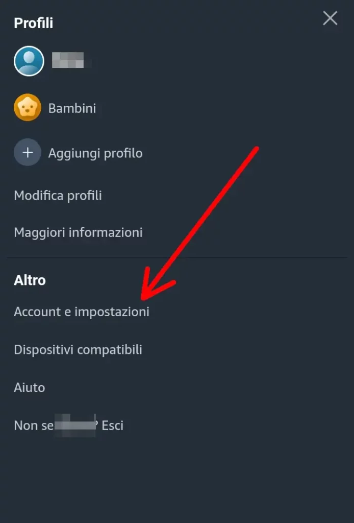 Come Disattivare i Canali a Pagamento di Prime Video da Telefono - 2 clicca su account e impostazioni