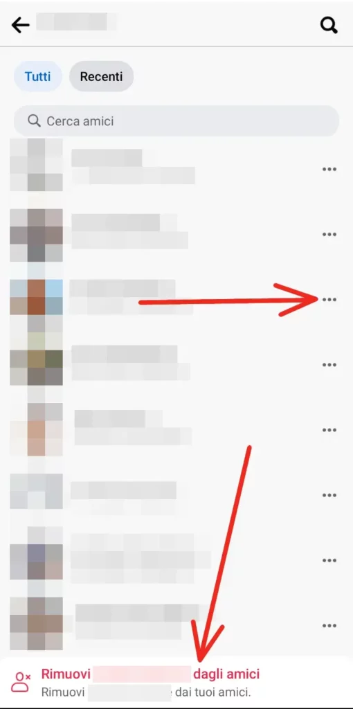 Come eliminare un amico su Facebook da app 2