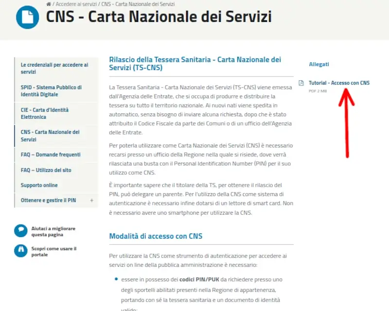 Il tutorial per usare la CNS al posto dello SPID