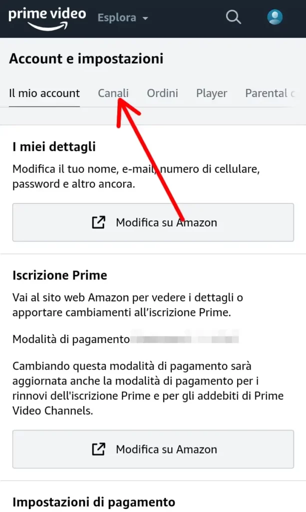 Come Disattivare i Canali a Pagamento di Prime Video da Telefono - 3 clicca su canali