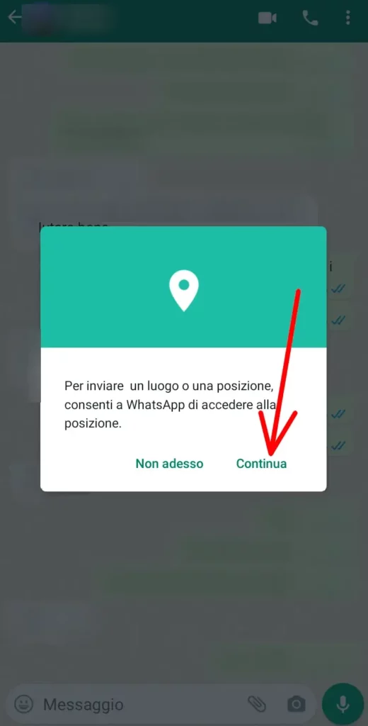 3 consenti a whatsapp di accedere alla posizione