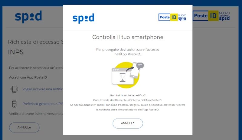 13 da Pc con notifica sull'app PosteID - clicca la notifica dell'app sullo smartphone