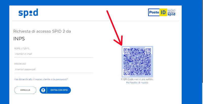 16 da Pc con pin temporaneo - apri l'app poste id, clicca autorizza con qr code e inquadra il codice