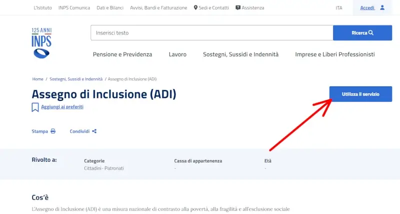 Utilizza il servizio per richiedere l'assegno di inclusione