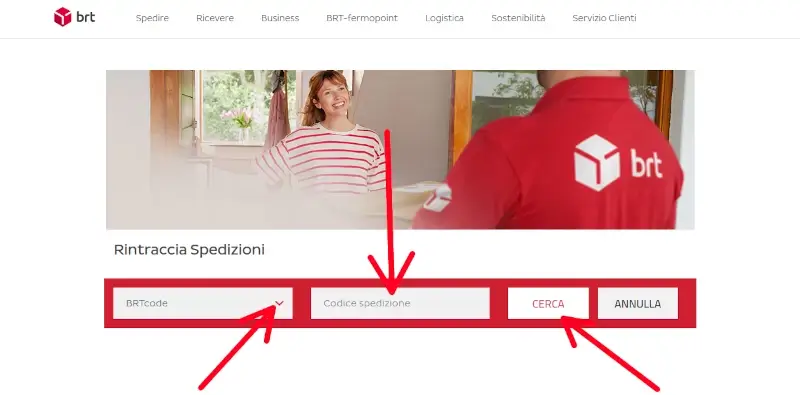 Sul sito bartolini scrivi il codice della tua spedizione