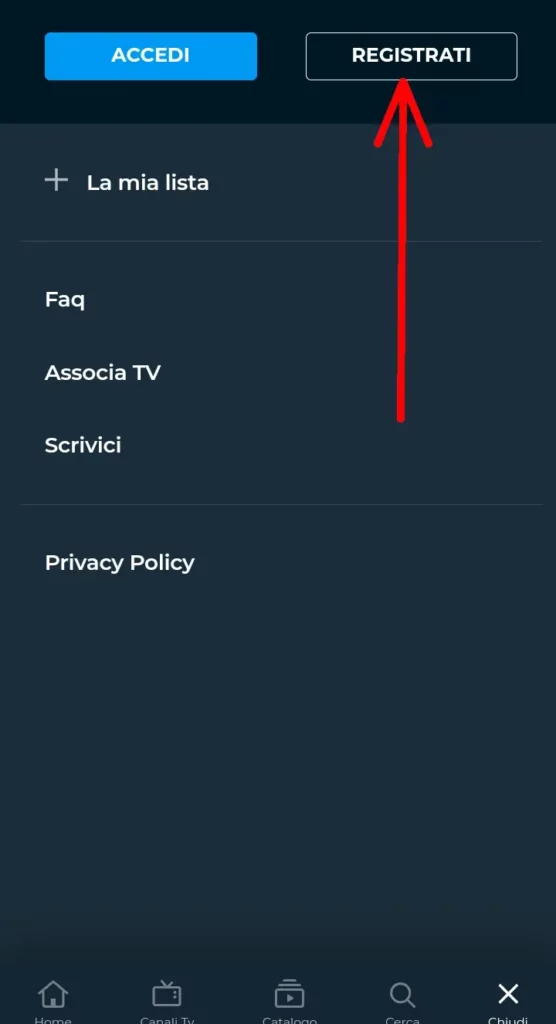 Come registrarsi a raiplay da smartphone