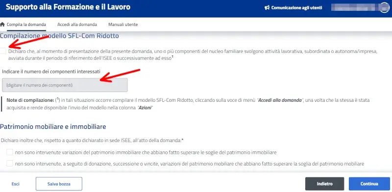 Indicare se qualcuno del nucleo famigliare sta lavorando