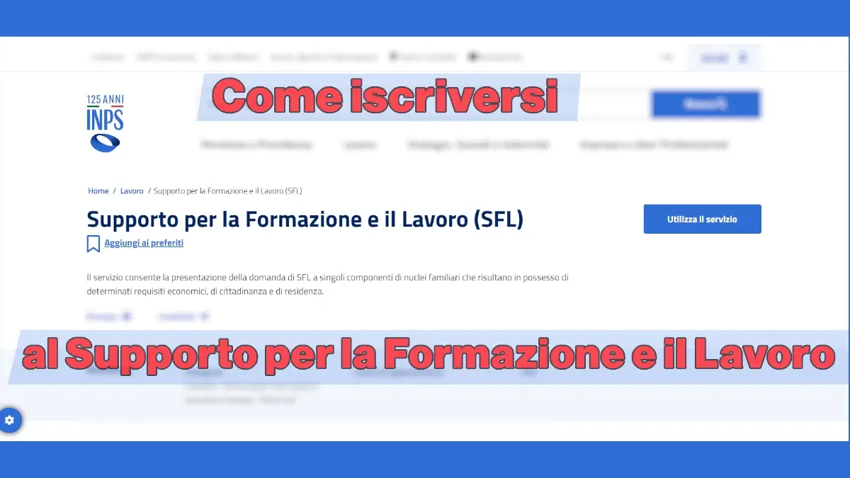 Guida per iscriversi alla misura supporto alla formazione e il lavoro
