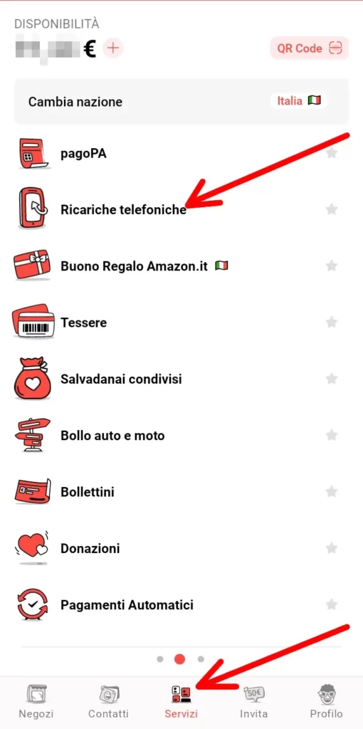 come Ricaricare il telefono con satispay