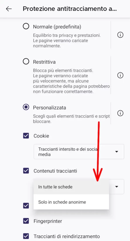 Elimina i contenuti traccianti salvati con la navigazione da smartphone