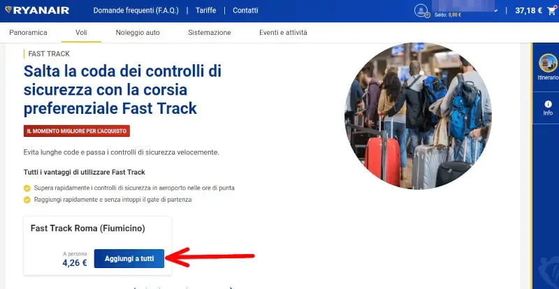 Puoi saltare la coda usufruendo del fast track