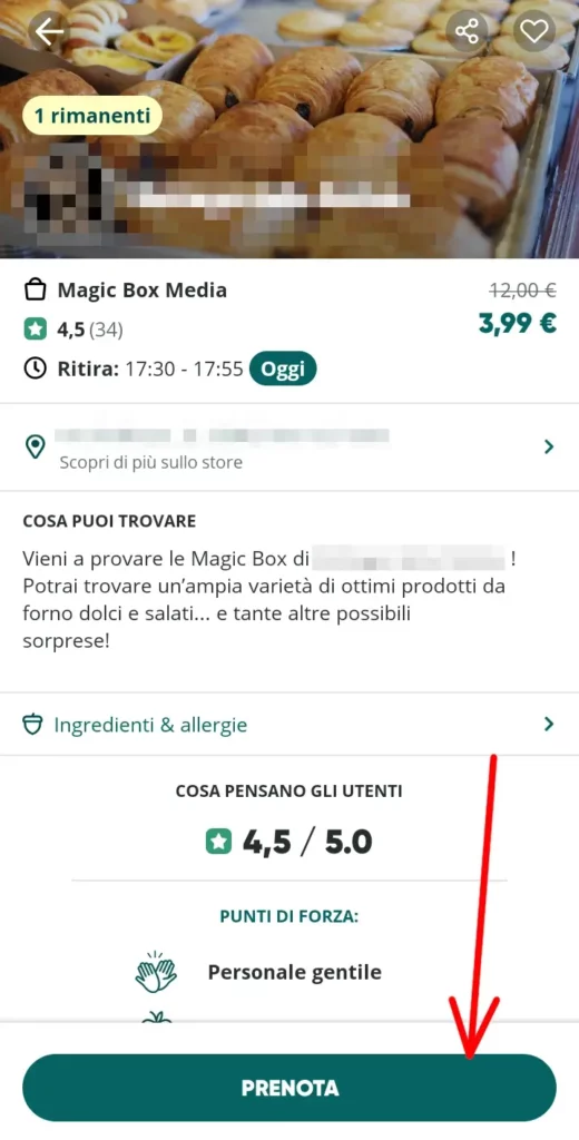 Prenota il ritiro del magic box con il cibo rimasto invenduto