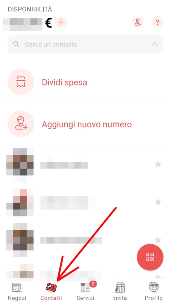 Ricevi soldi da un contatto satispay