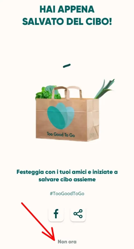 Hai appena salvato dei cibo invenduto tramite l'app too good to go