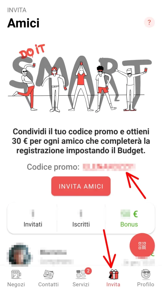 Invita amici a iscriversi a satispay per guadagnare - guida