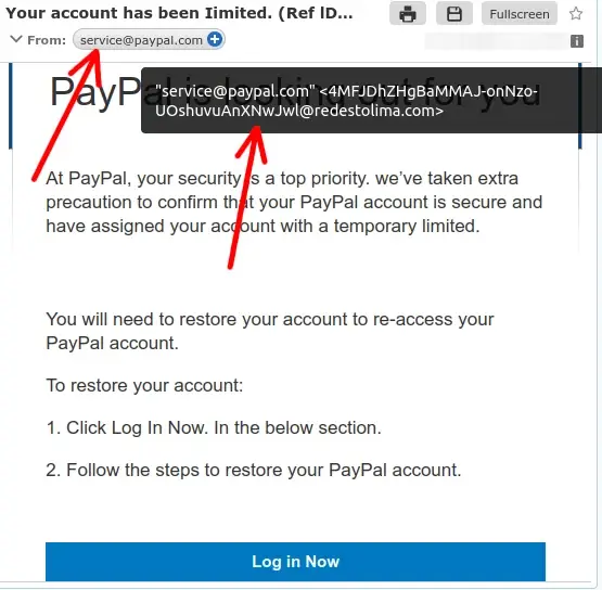 Riconoscere l'email truffa account paypal limitato