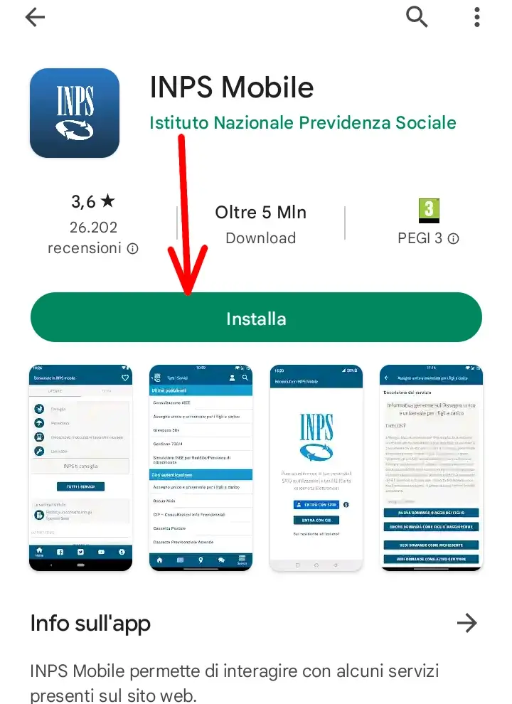 Come installare l'app Inps mobile