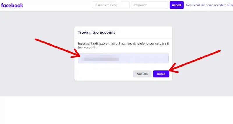 Inserisci la mail o il numero di telefono con cui sei registrato