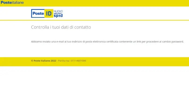 Recupero password spid poste italiane