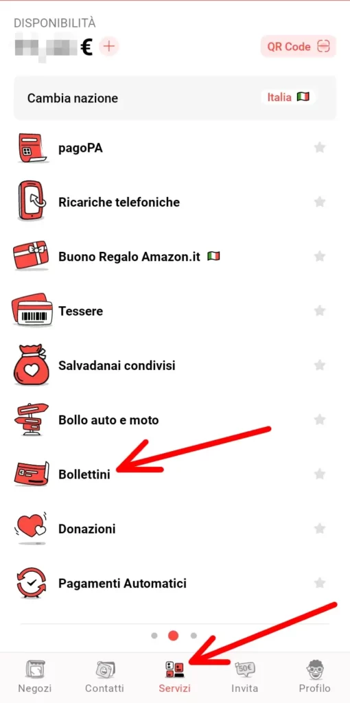 Procedura per pagare un bollettino con Satispay - tutorial