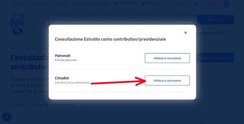 Utilizza lo strumento per cittadini sul sito inps