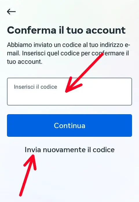 Inserisci il codice di sicurezza per il recupero password