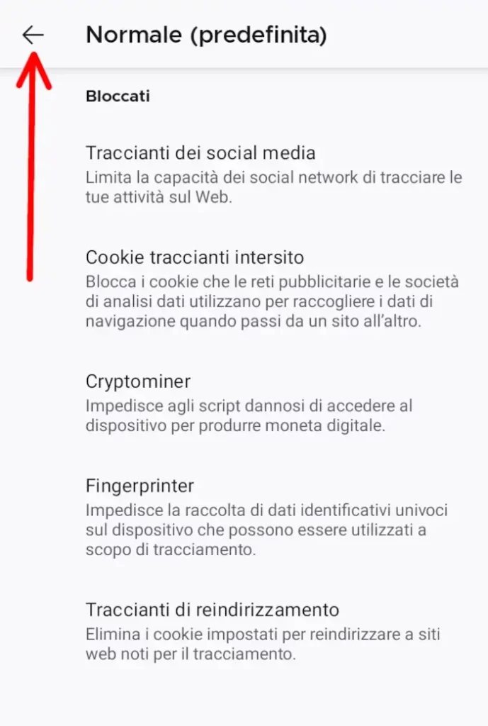 Puoi scegliere quali tipi di cookie bloccare