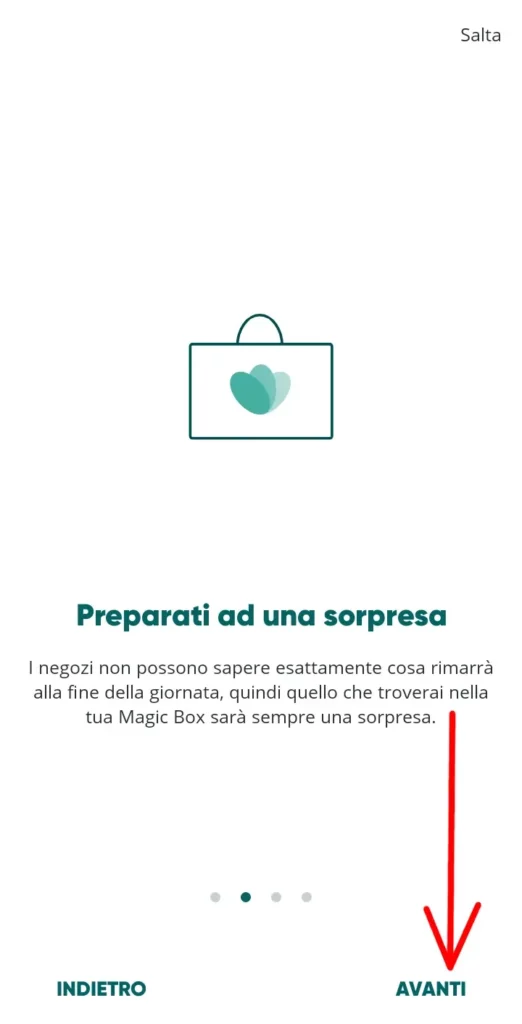 Non puoi scegliere cosa ci sarà nel box, ma va in base al cibo invenduto del giorno.