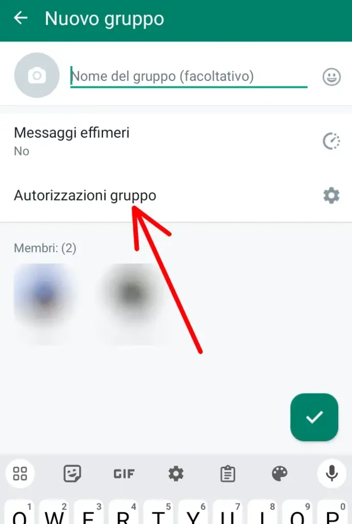 Imposta le autorizzazioni del gruppo