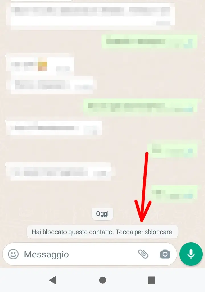 Puoi toccare per sbloccare il contatto whatsapp