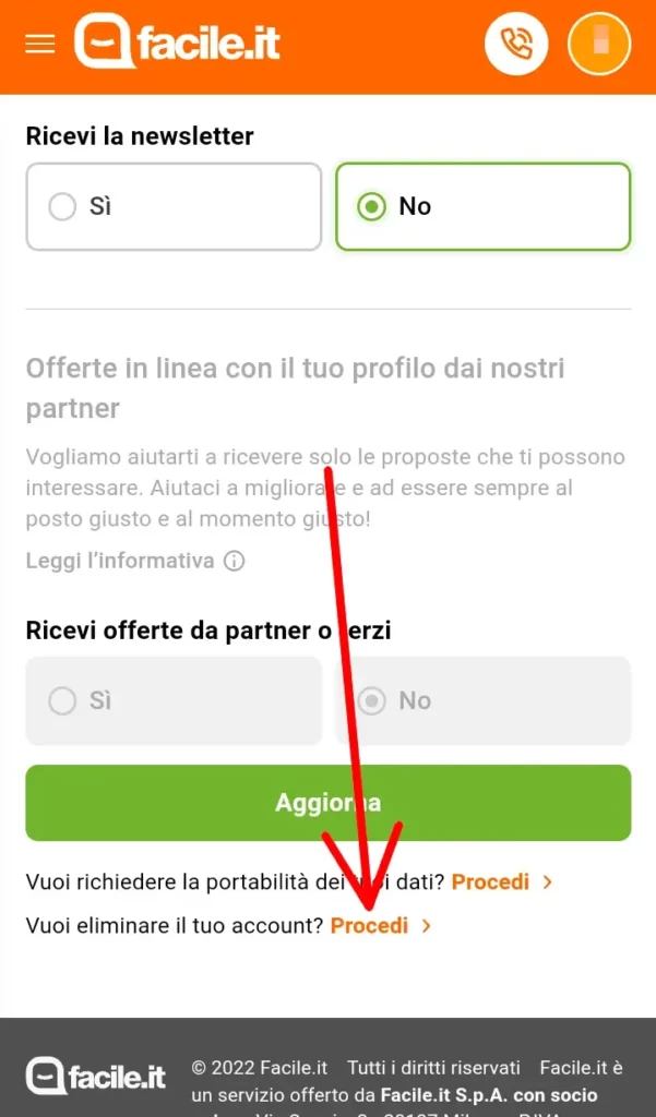 Come cancellarsi ultimo passaggio, procedi