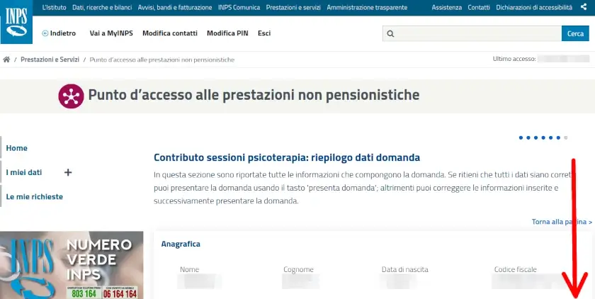 Riepilogo della domanda per richiedere il bonus psicologo