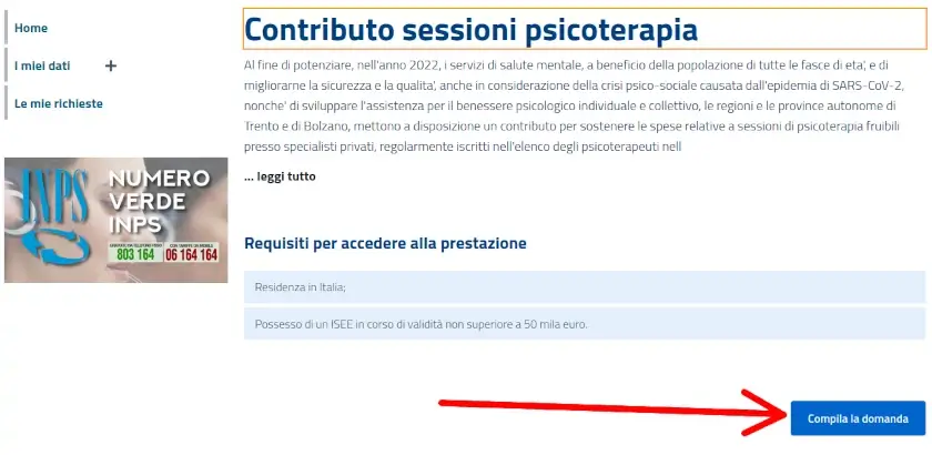 come richiedere il bonus per sessioni di psicoterapia all'inps