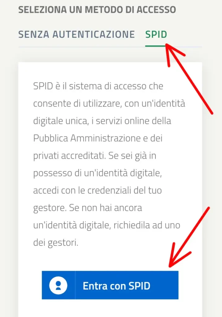 iscriviti utilizzando lo spid, una mail o senza registrarti al rpo