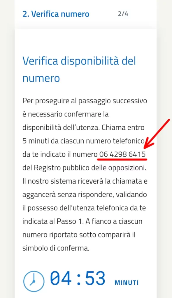 chiama il numero per attivare il blocco di spam dei call center sul numero