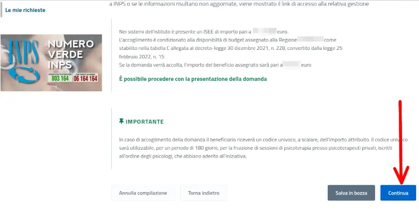 Procedura online per richiedere il bonus psicologo inps