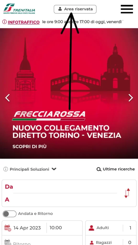 Registrarsi al sito di Trenitalia tramite il telefono