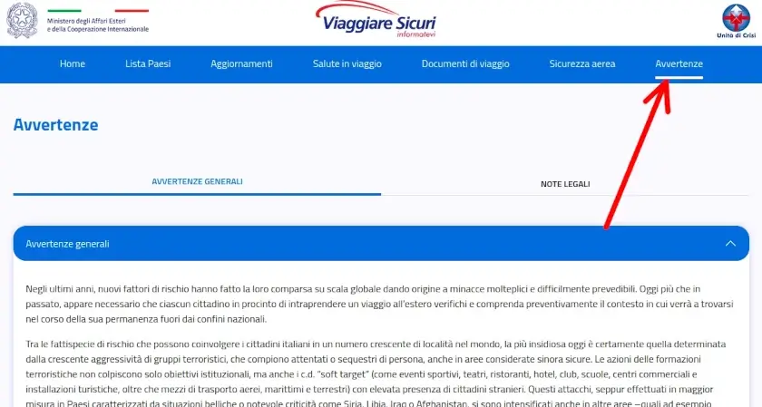 Avvertenze generali per viaggiare informati all'estero e nel modno