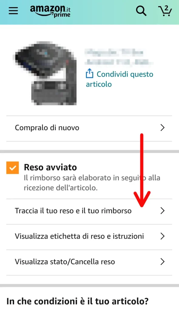 Traccia il tuo reso e il tuo rimborso Amazon